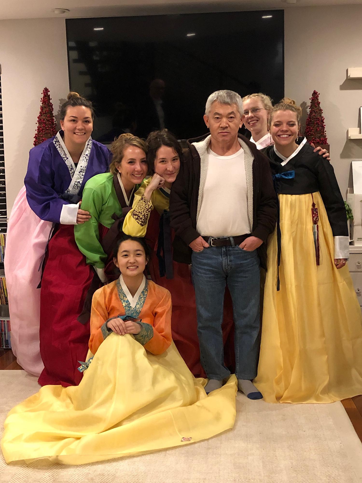 Alyssa with her cousins Rachael & Acadia, her sister Natalie, her sister-in-law Casey, her best friend Katie Rose and her Uncle Young Su after their Halmoni’s memorial service