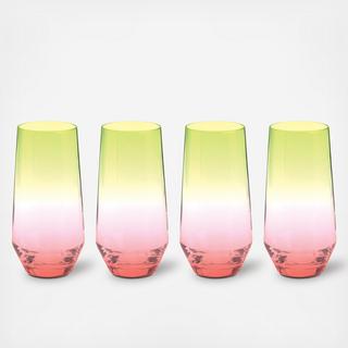 Zesty Life Highball Glass, Set of 4