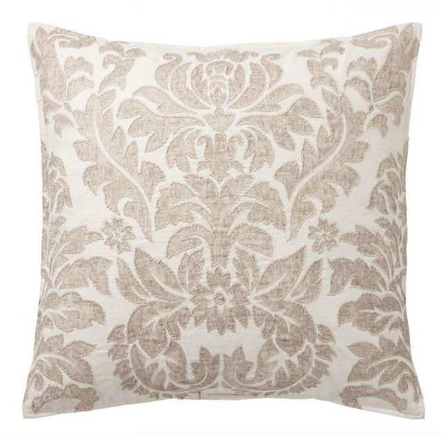 Francesca Hand Embroidered Pillow Cover, 24", Neutral Multi