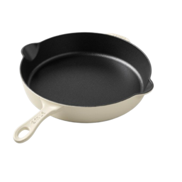 Staub Enameled Cast Iron Traditional Deep Skillets - 11", French Creme
