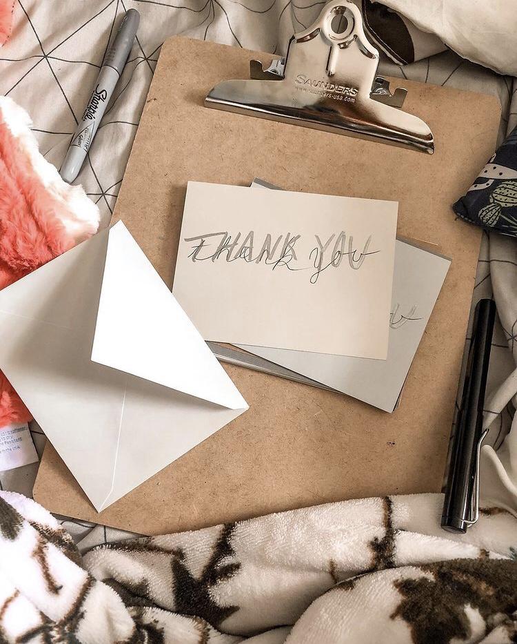 Thank you letters for after the reception.