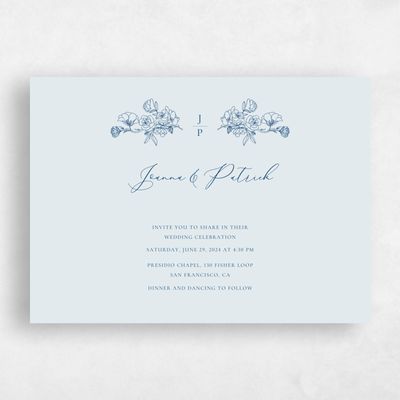 Ice, Blue Wedding Invitation - Abelli Landscape