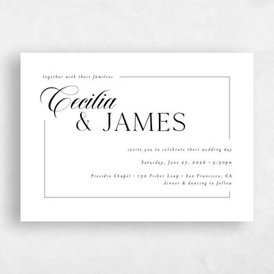 White Wedding Invitation - Carulas Landscape