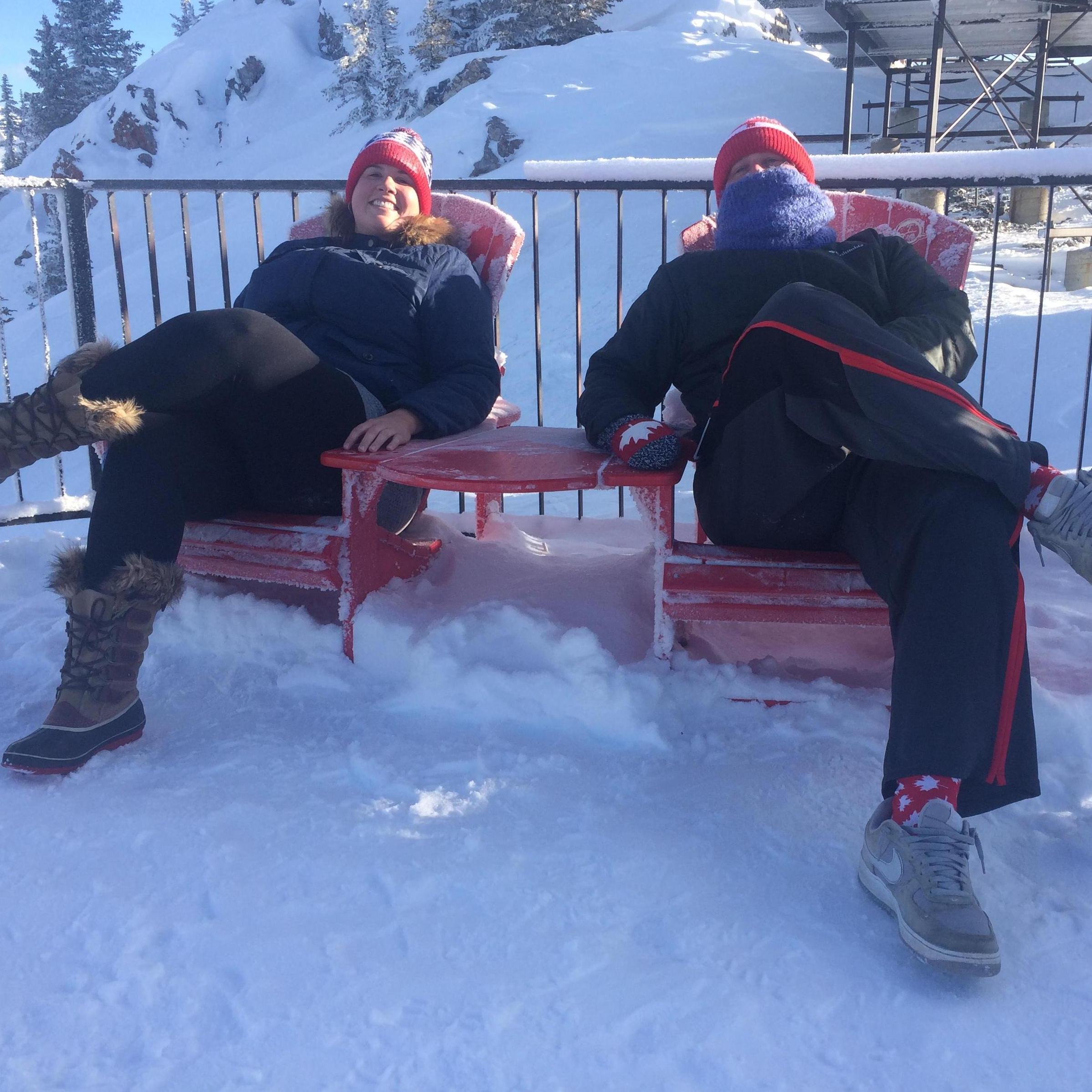 lounging in the snow