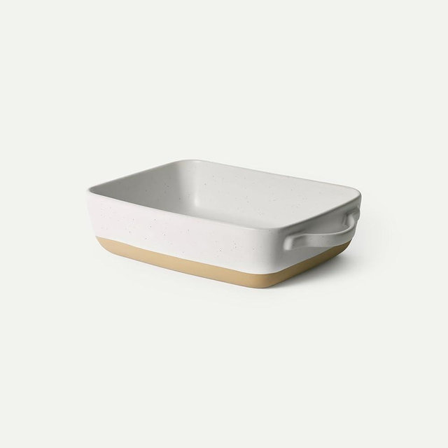 Mora Ceramic Baking Dish with Handles For Casserole, Lasagna, Gratin, Broiling, Roasting, and Baking. Large 9x13 in Pan, Extra Deep - Porcelain Serving Bakeware from Oven to Table. Freezer Safe - Oat