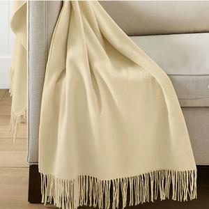 Wool & Cashmere Throw - Butter yellow
