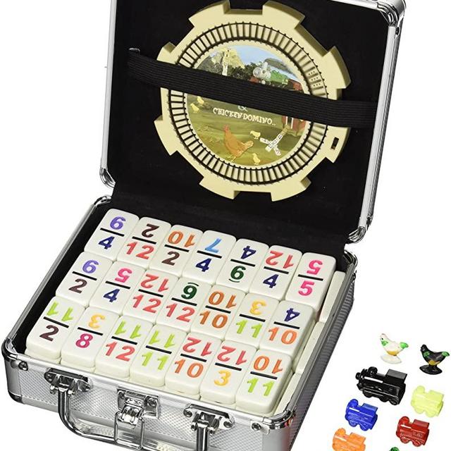 Double 12 Numeral Pro Size Mexican Train & Chicken Domino Set