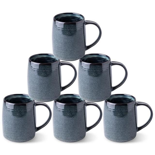 GBHOME Large Coffee Mugs Set of 6, 18oz Handmade Ceramic Coffee Mugs Set with Gradient color for Latte/Tea/Beer/Hot Cocoa, Dishwasher & Microwave Safe,
