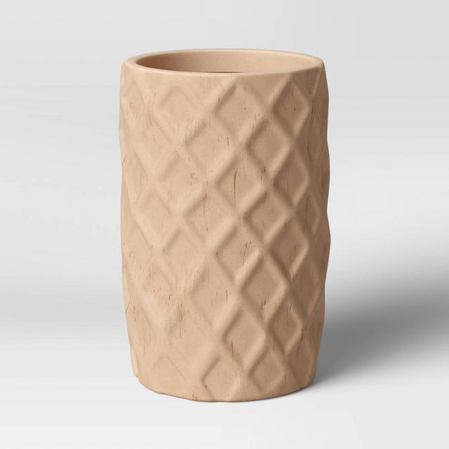 16" Outdoor Faux Wood Planter Beige - Opalhouse™