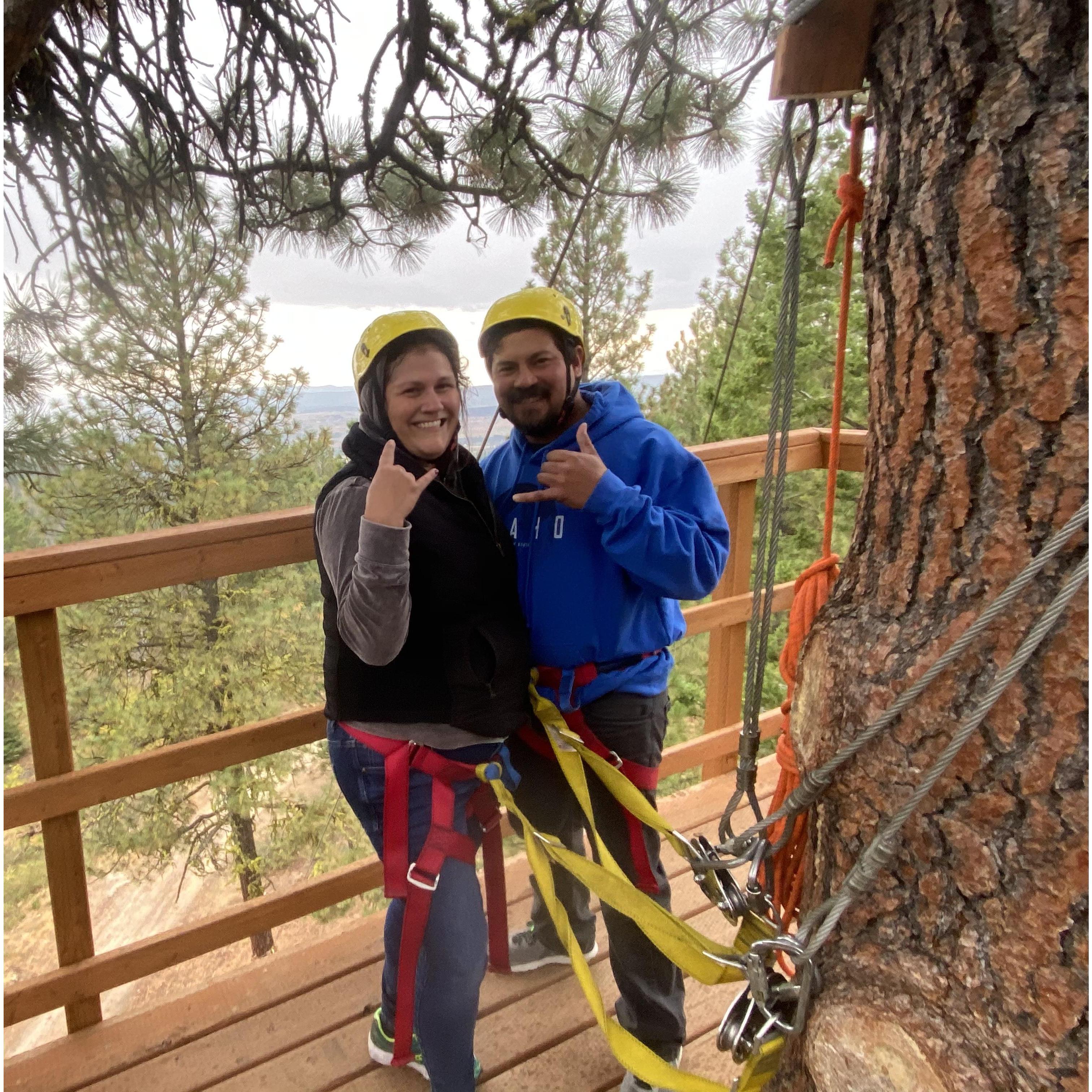 Zip lining in McCall.