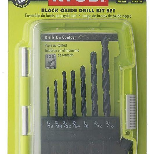 Ryobi A10D07G Black Oxide Drill Bit Set, 7 Pcs