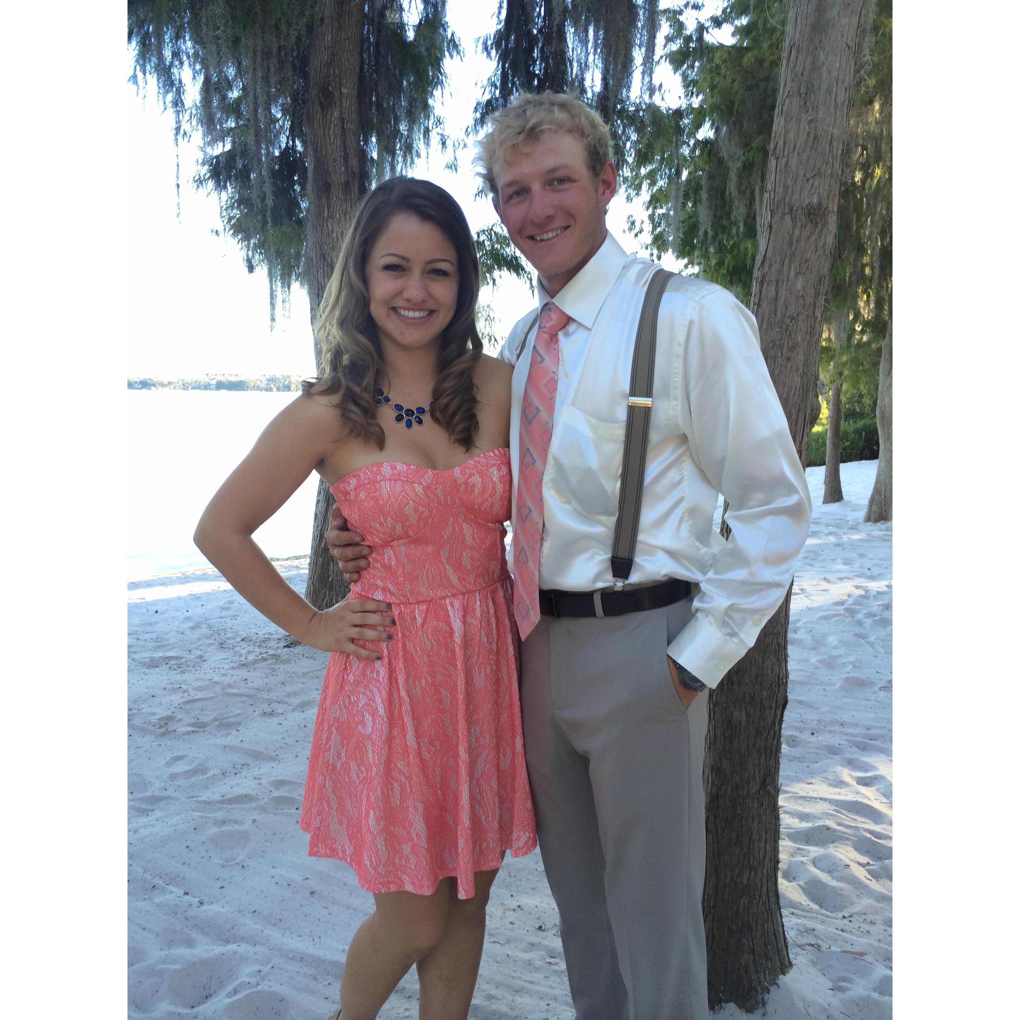Our first wedding together! Right at Paradise Cove. This was right before we officially started dating!