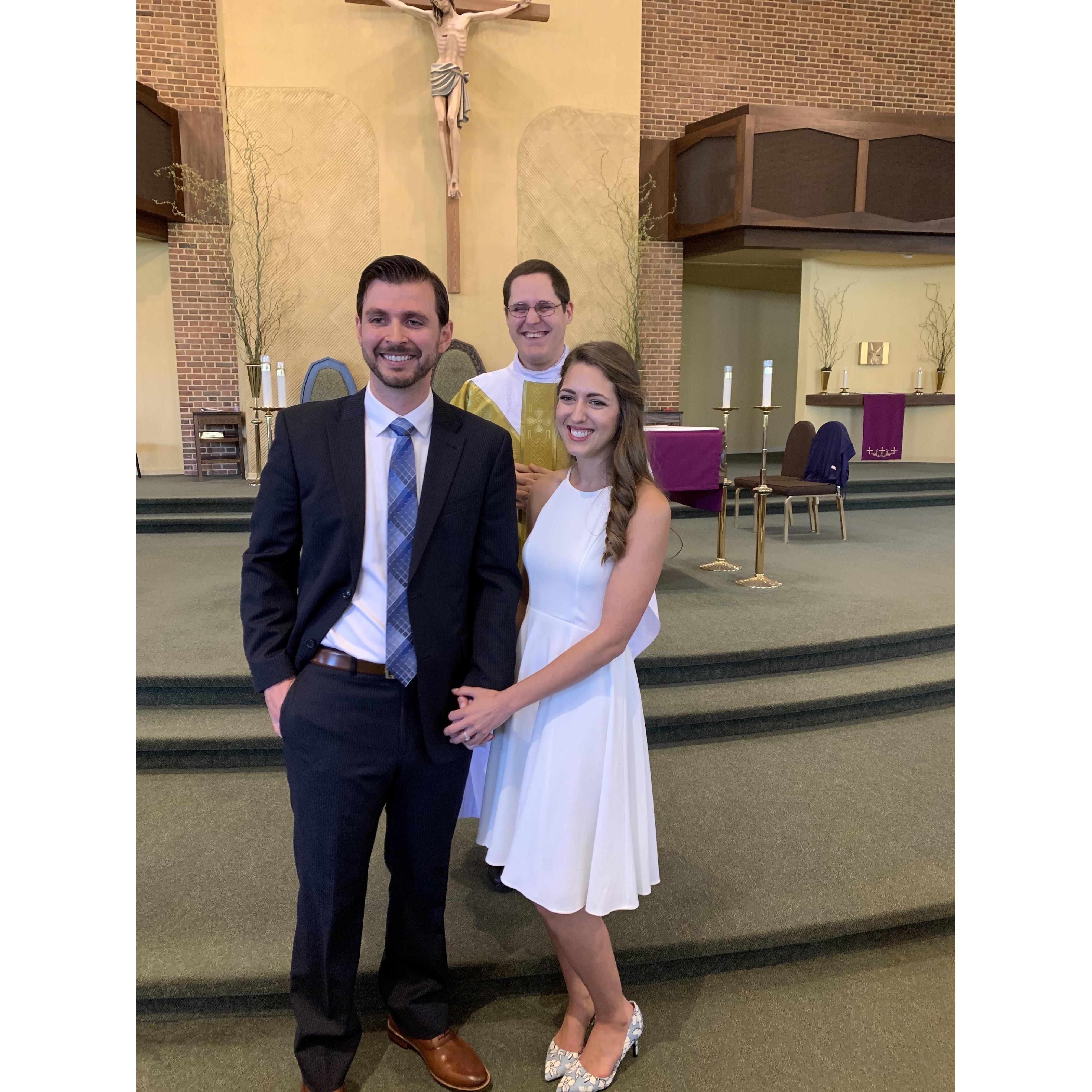 Mr. and Mrs. Michael Rossi with Fr. Dubois