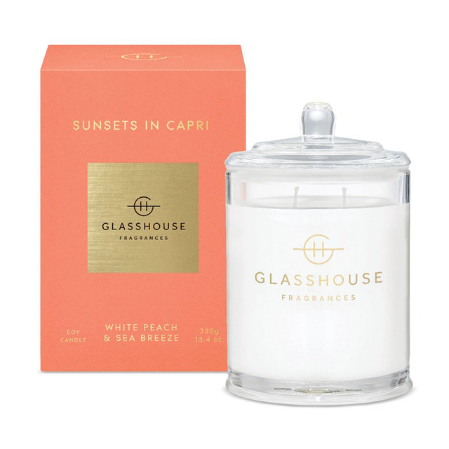 Glasshouse Fragrances Sunsets in Capri Triple Scented Candle, 13.4 oz.