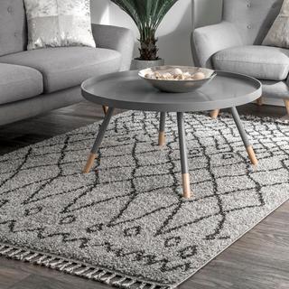 Vasiliki Moroccan Tribal Tassel Area Rug