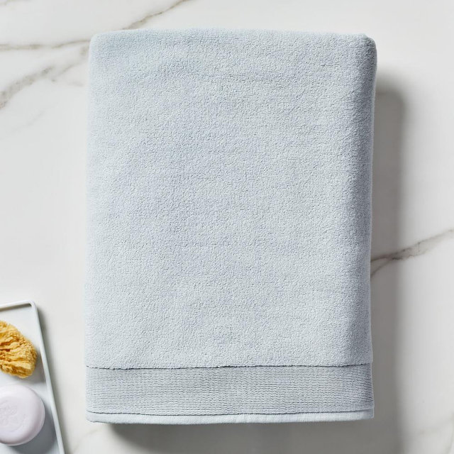Plush Fibrosoft Organic Towel, Bath Sheet, Freshwater Blue