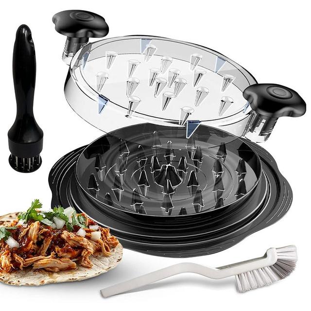 Chicken Shredder Tool Twist – Large Chicken Breast Shredder & Grinder with Meat Tenderizer & Cleaning Brush – BPA-Free, Ergonomic Design for Shredded Chicken, Pulled Pork, Beef & More