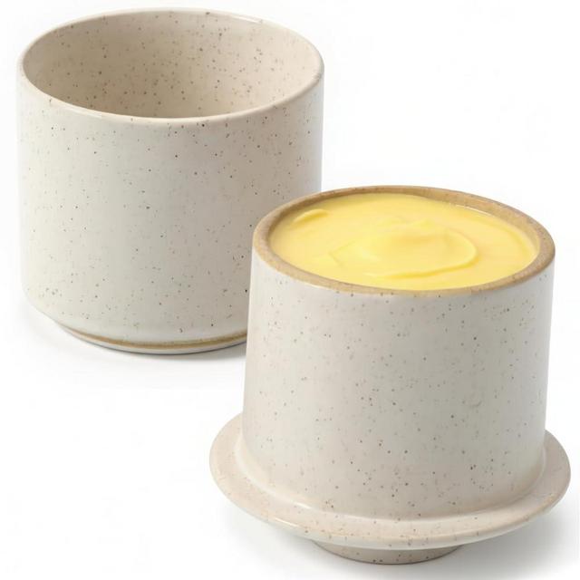 Beautiful Ceramic Butter Crock For Kitchen Countertop – Premium Container with Water Seal is Perfect to Keep Your Butter Fresh, Soft and Spreadable - Easy to Use French Butter Holder with Lid