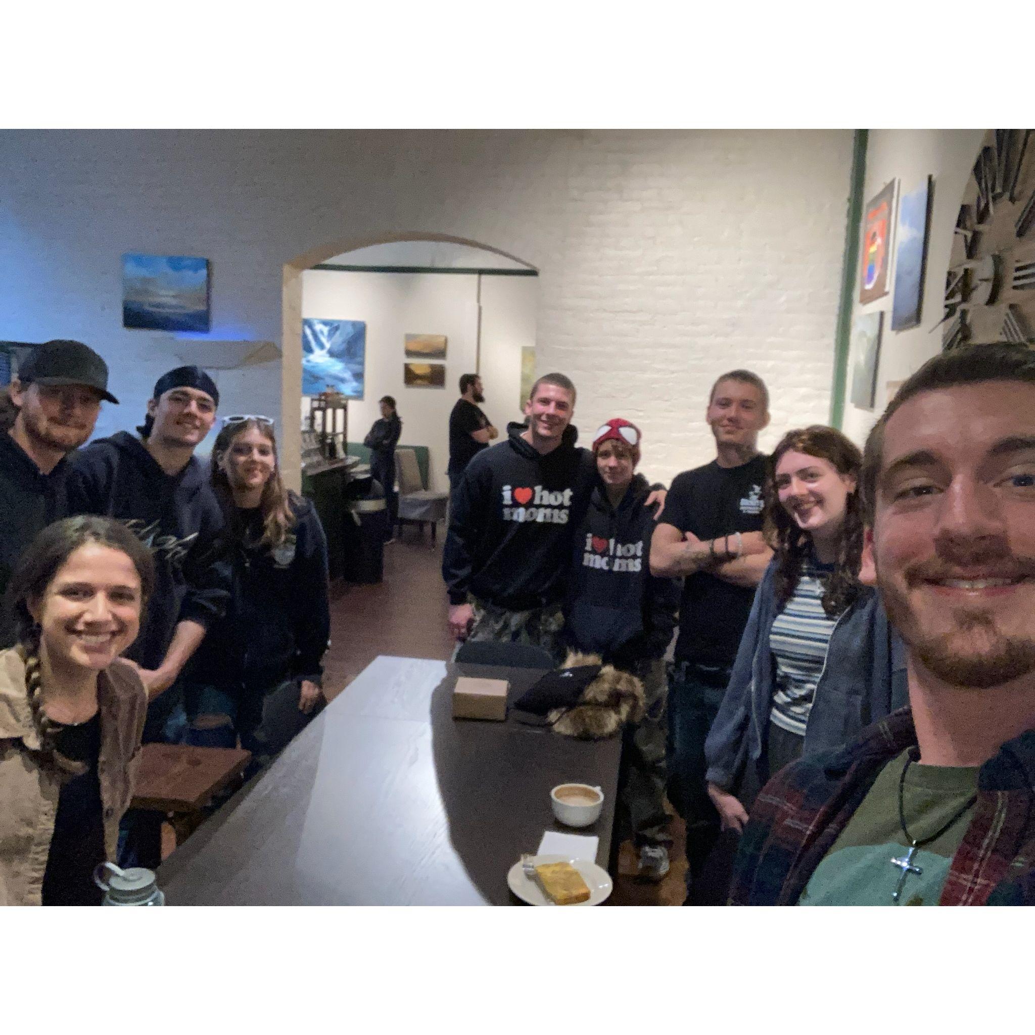 The bible study group where we got to know each other.