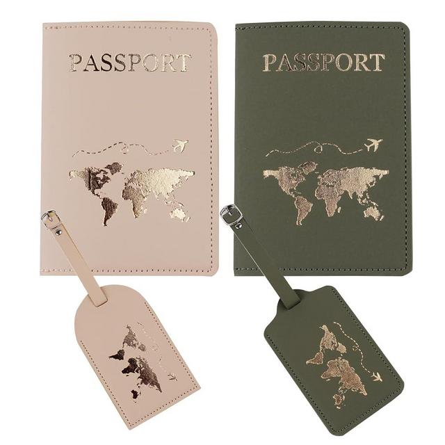 Passport Wallets Travel Holder Set,Passport Case,newlywed travel gifts for Couples,Honeymoon gift,Slim Passport Case Covers and Organizer Slots Couple Travel Luggage Tags,Bridal Shower Gift