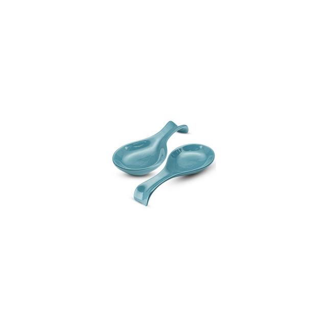 Kook Ceramic Spoon Rests, Set of 2, Light Teal