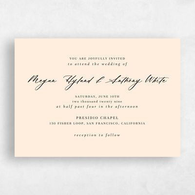 Buttercream, Beige Wedding Invitation - Uzes Landscape