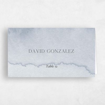 Dusty Blue Wedding Place Card - Loreto