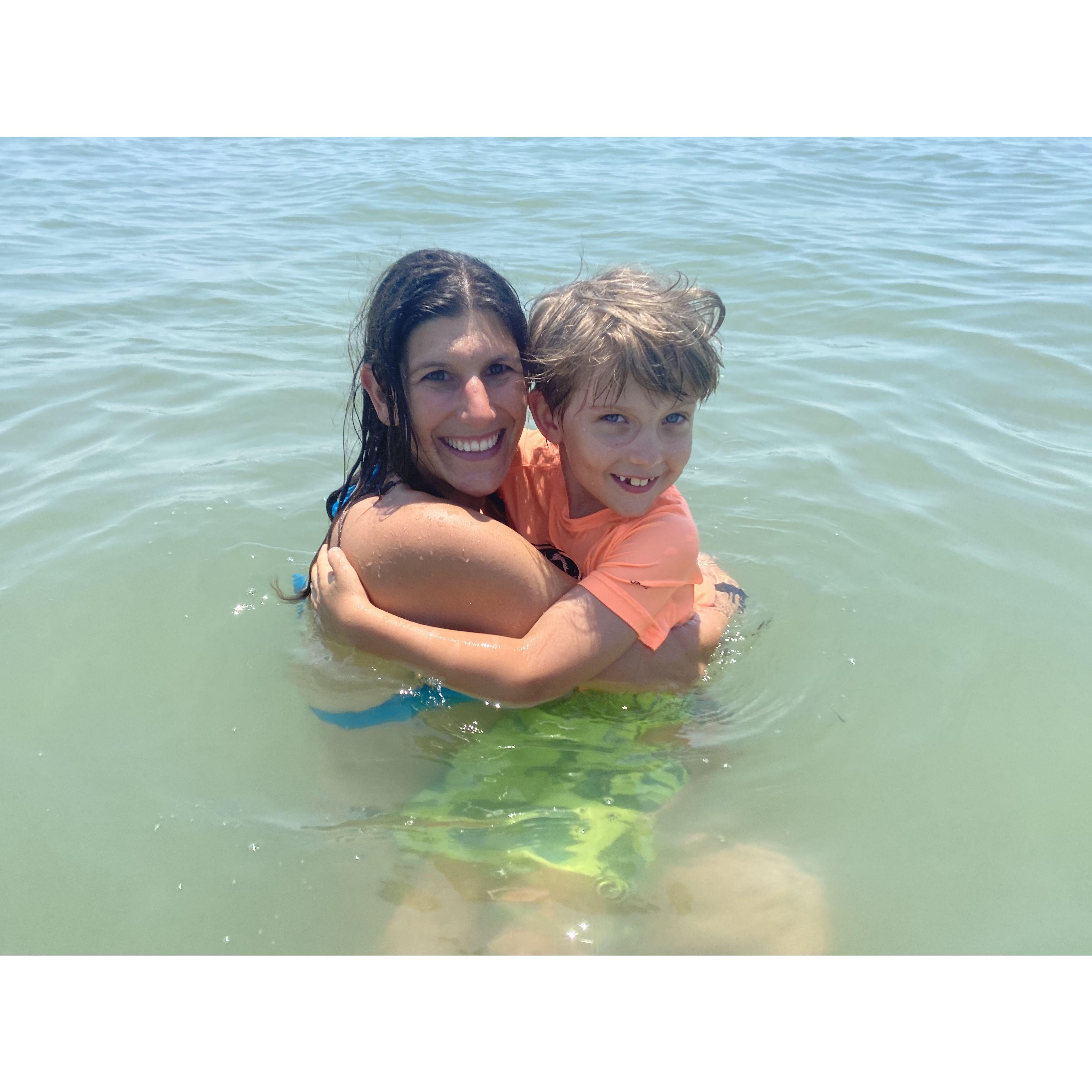 First time Ryan was in the ocean at Myrtle Beach, South Carolina