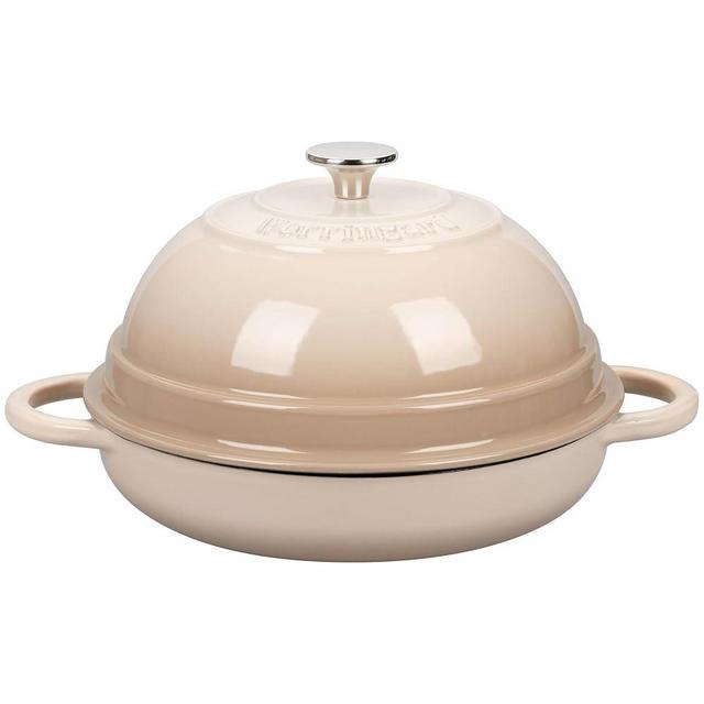 VORRINGARD Cast Iron Enameled Dutch Oven Pot with Lid for Bread Baking, Bread Oven, 6 Quart, Latte