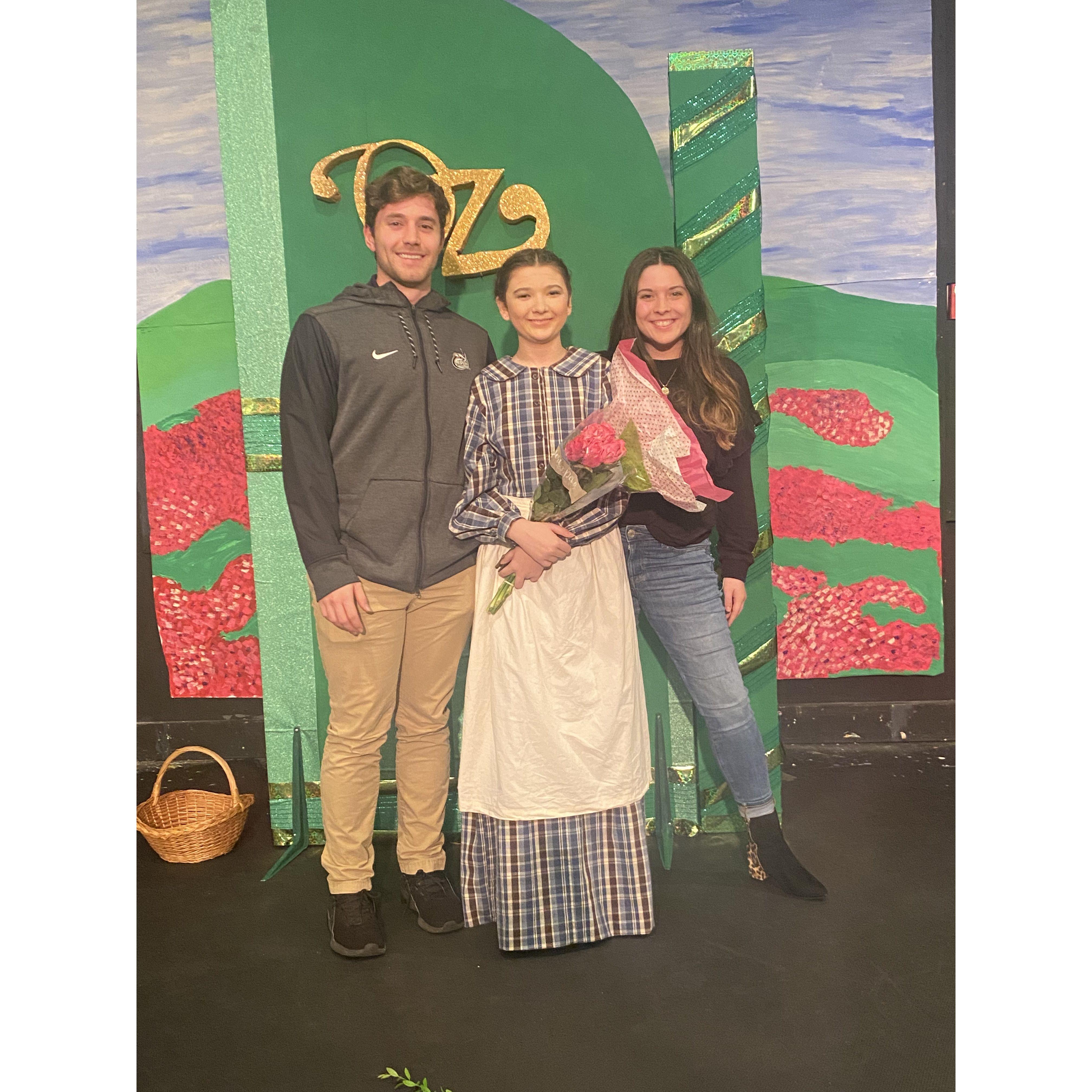 We celebrated my sweet sister Makenna and her amazing performance in Oz