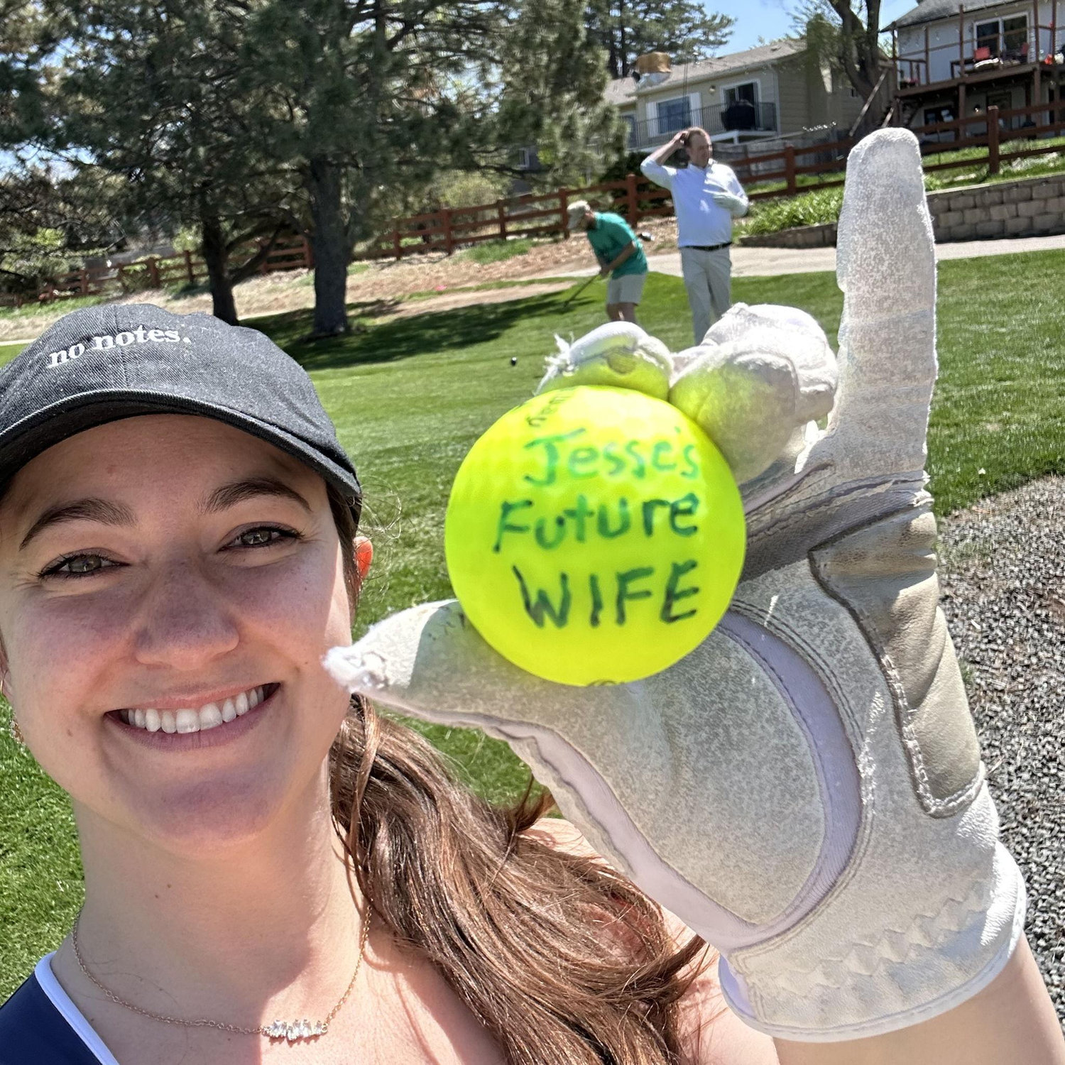 First time golfing after being engaged