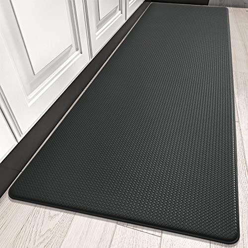 DEXI Kitchen Rug Cushioned Anti Fatigue Kitchen Mats, 2/5Inch Waterproof Non Skid Memory Foam Standing Mat, 17x47, Black