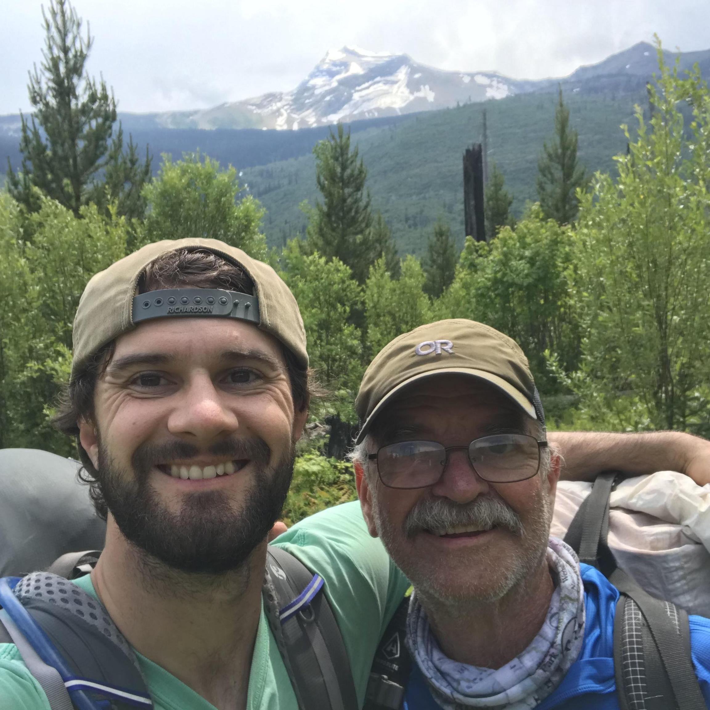 Ian and dad on a tough hike in Glacier National Park