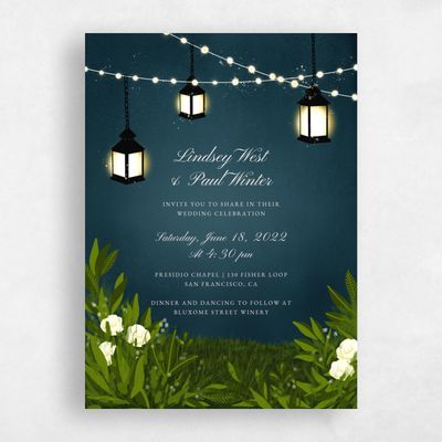 Blue Floral Wedding Invitation - Marietta Classic