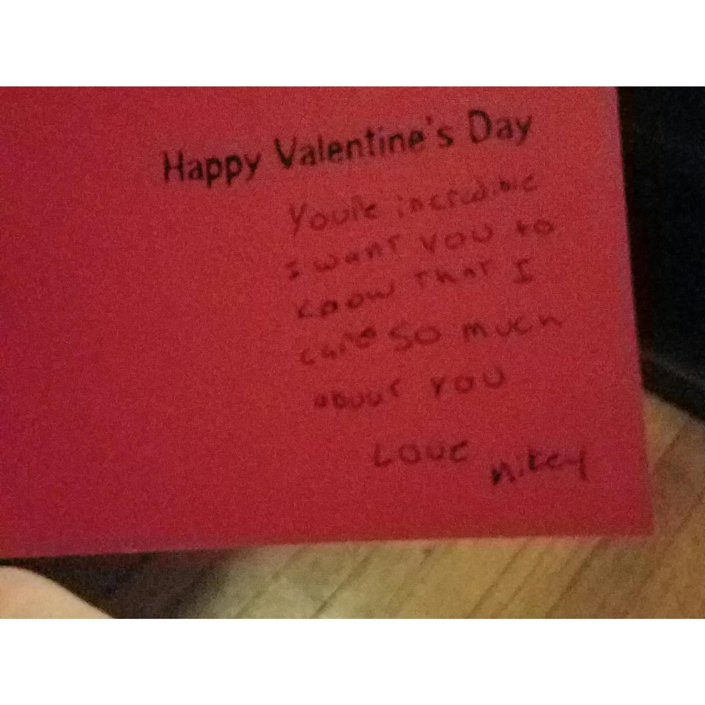 First Valentine's Day card from Mikey - February 14th, 2017