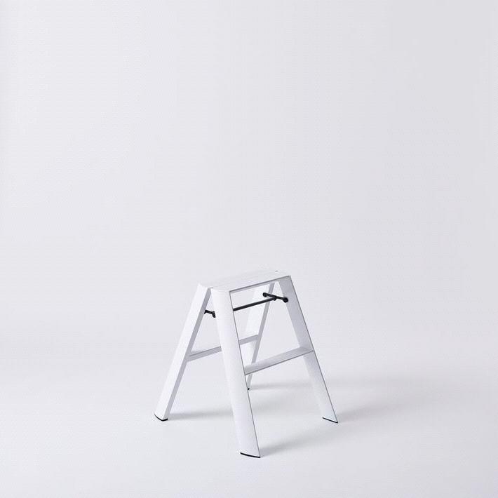 Lucano Lightweight Japanese Step Ladder - White