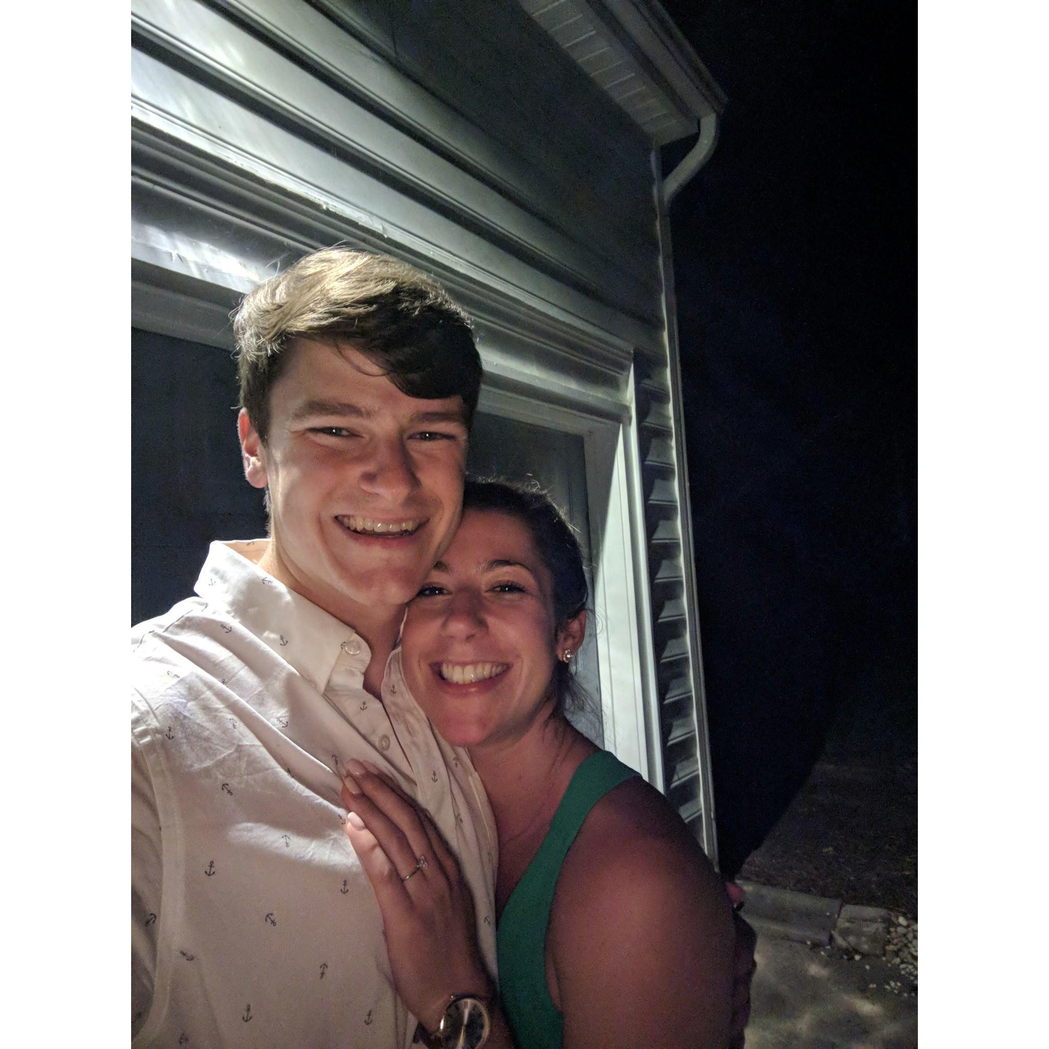 Right after the proposal (good thing Joe remembered to take a photo)
