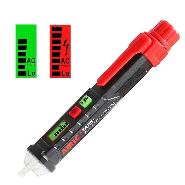 AIRIC Voltage Tester Non Contact AC Pen Electrical Tester Adjustable Sensitivity, Outlet Circuit Tester, LED Flashlight, Beeper Alarm, 12V-1000V/48V-1000V & Null Live Wires Voltage Detector