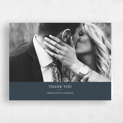 Blue Typography Wedding Thank You - Stevens Portrait