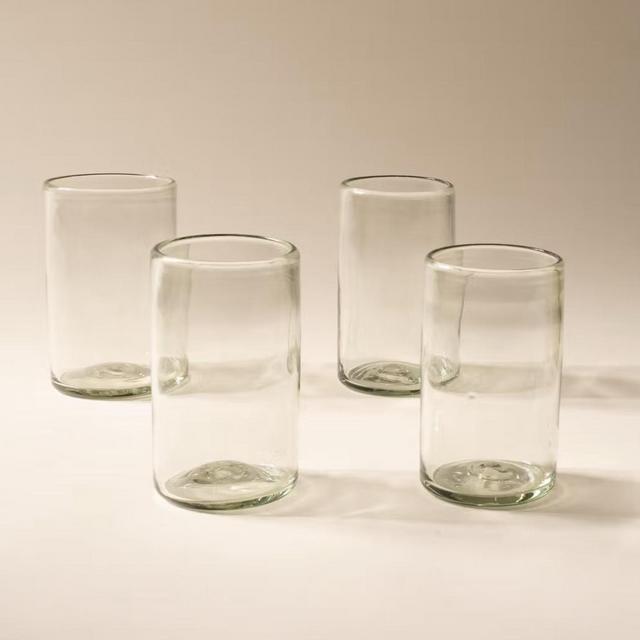 Recycled Handblown Glassware - Clear Tall Set of 4