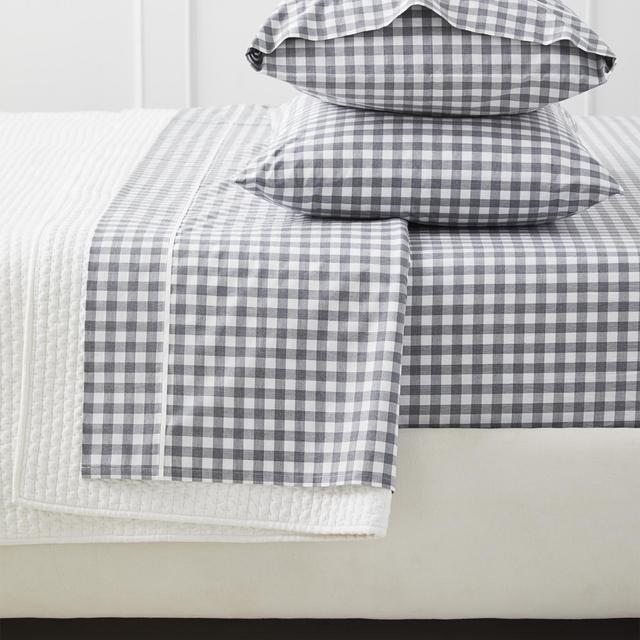 Serena and Lily: Gingham Sheet Set - Queen (Smoke)