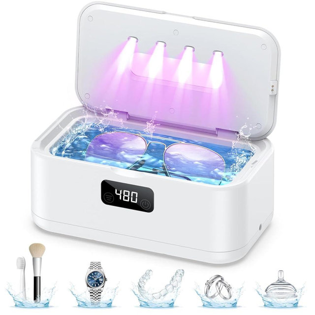 Ultrasonic Jewelry Cleaner,50Khz Professional Jewelry Cleaner Ultrasonic Machine for Jewelry, Eyeglasses, Rings, Watch Strap, Dentures, 304 Stainless Steel Tank