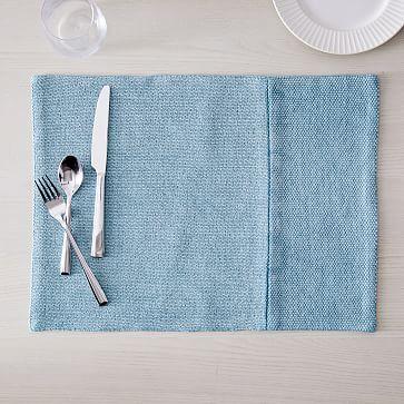 Mineral Blue Cotton Canvas Placemats (Set of 2)
