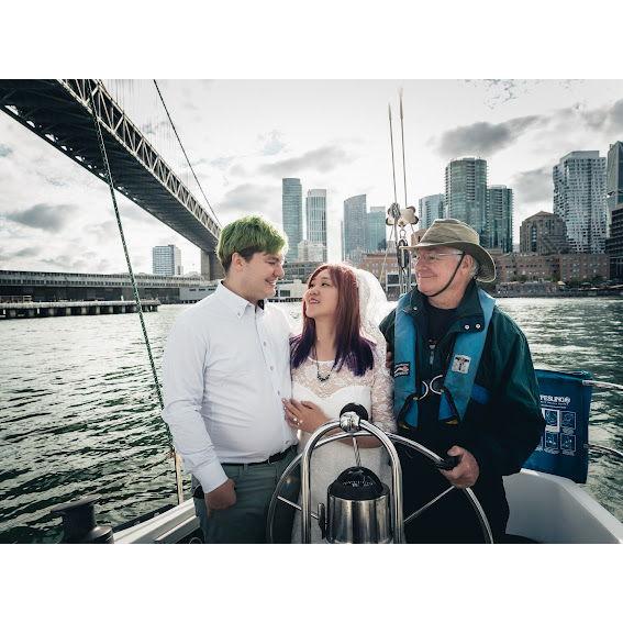 Part III - the KAPAI ⛵️ (Bride & Groom with Captain 👨🏼‍✈️ Rick on the family sailboat - KAPAI)