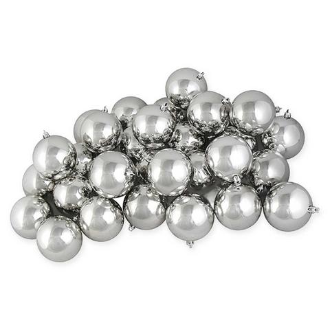 Northlight 32-Pack Christmas Ball Ornaments in Silver