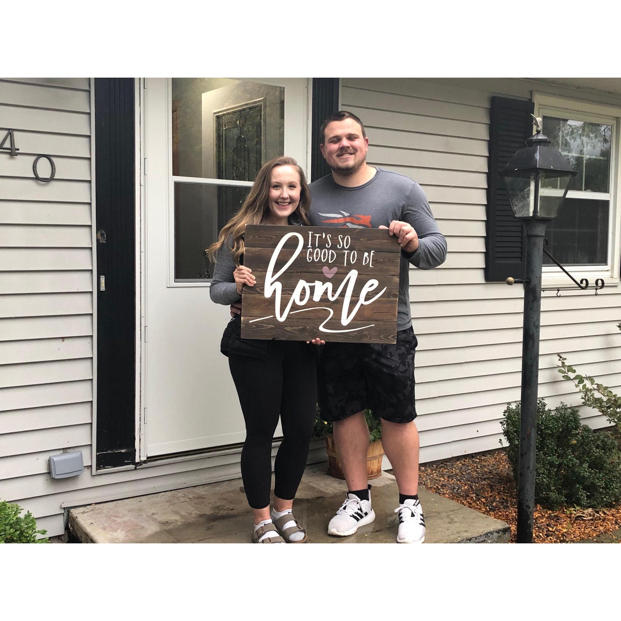 Moving in to our first home in 2020.