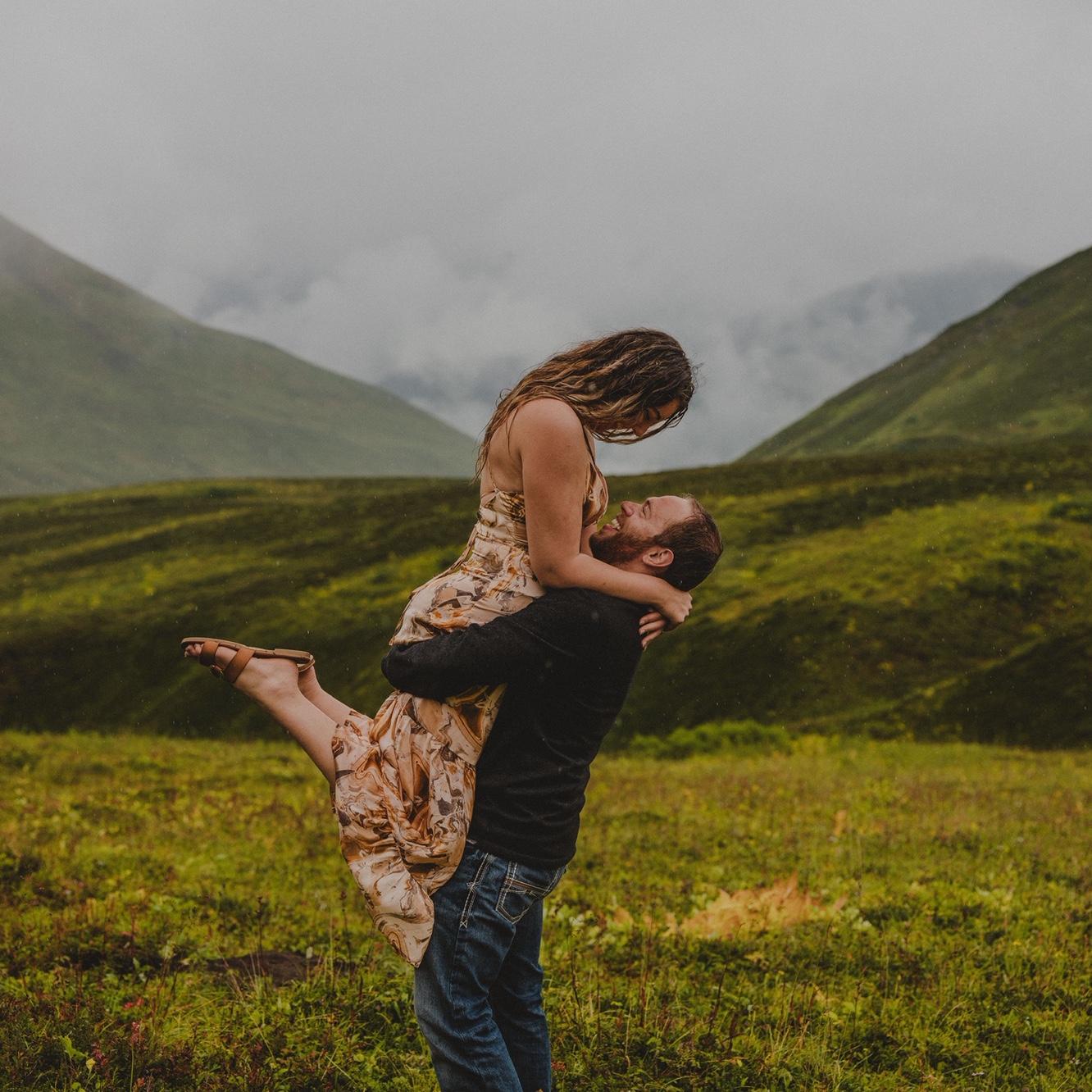 Our first couples photo shoot in Hatchers Pass - August 2024