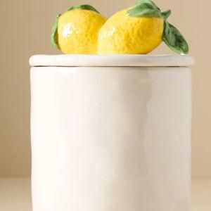 Fruta Lemon Large Stoneware Canister