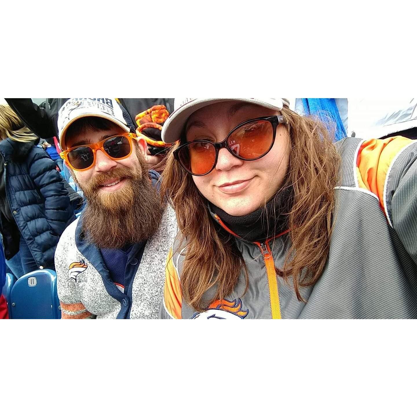 Our first Bronco's game together!