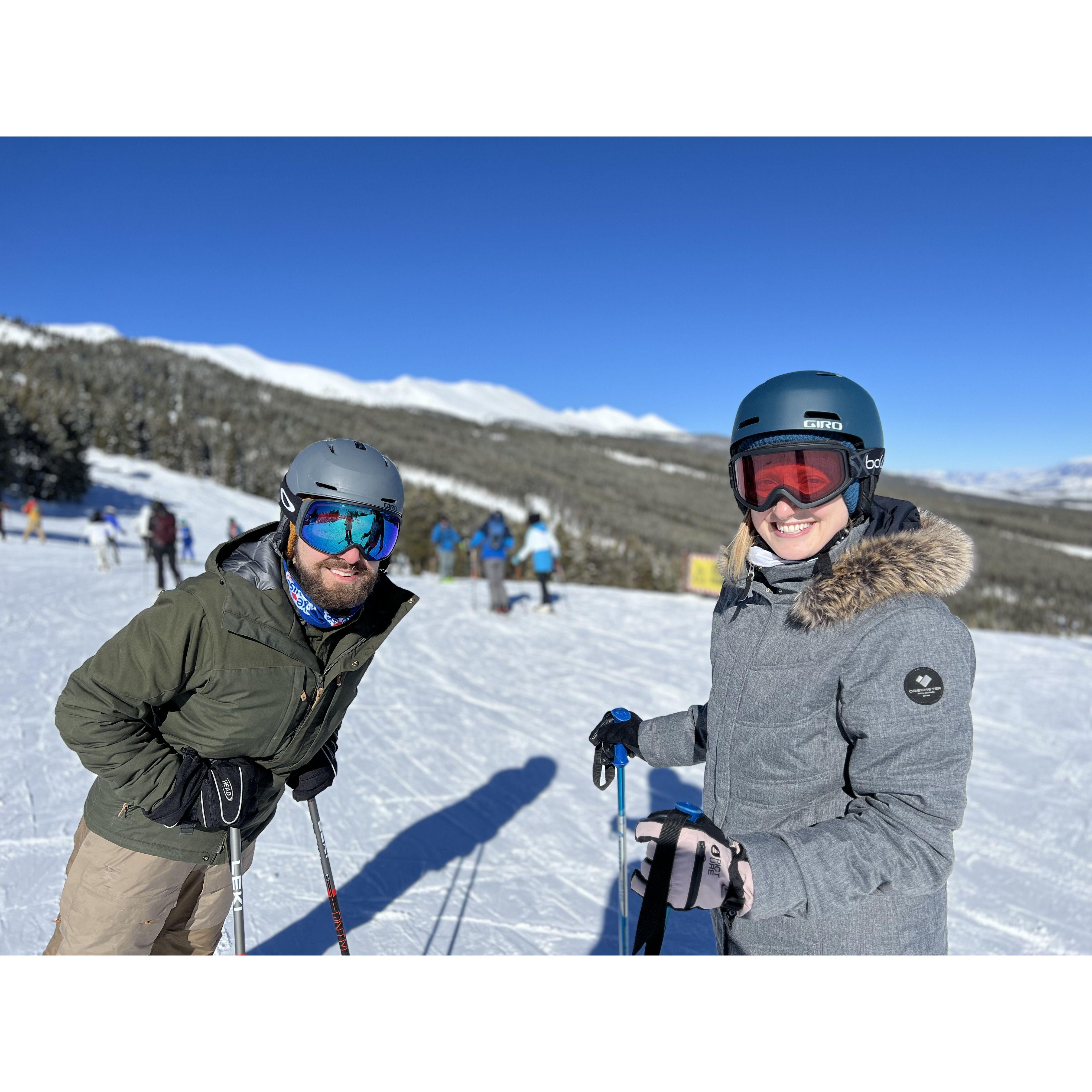 Our first winter out in the mountains, skiing at Breckenridge